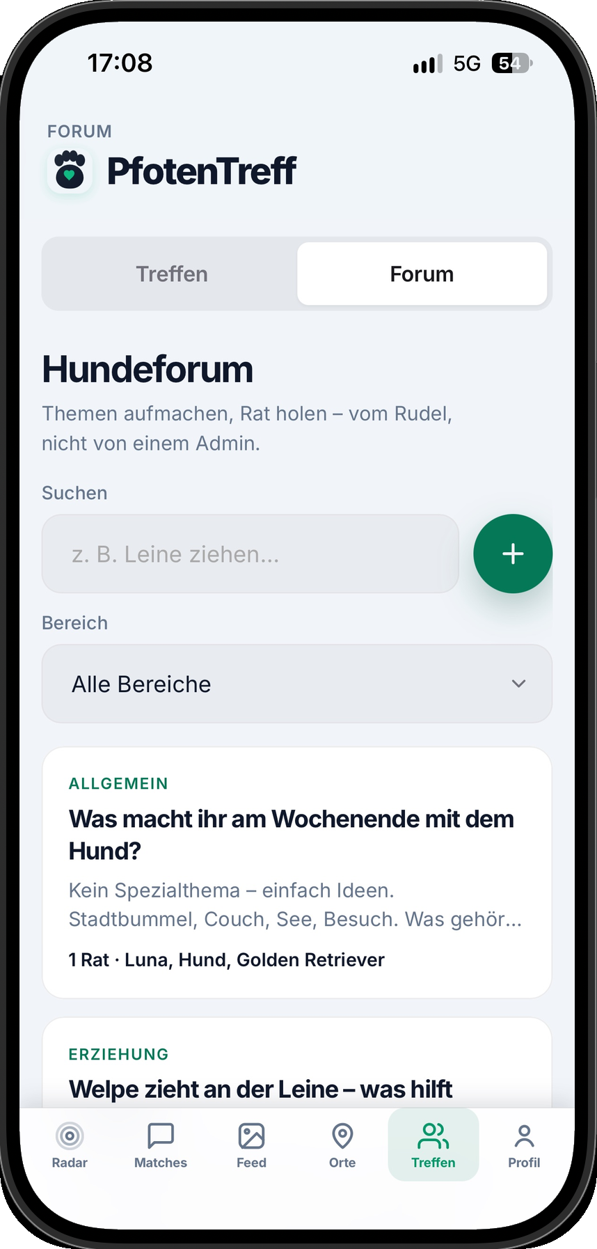 Hundeforum: Wochenend-Ideen und Welpe an der Leine